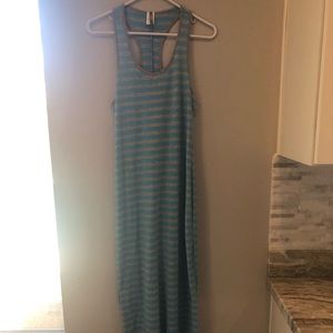 Women’s Blue and Gray Maxi Dress Size S
